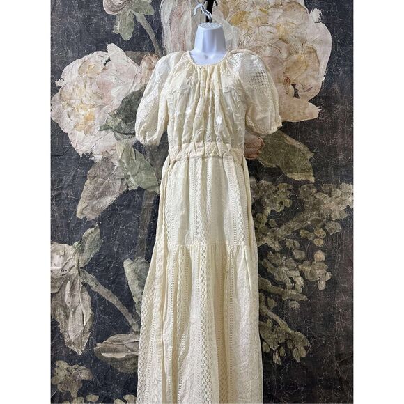 New Anthropologie Verb By Pallavi singhee Agneza Lace Maxi Dress sz 4 - Picture 8 of 9